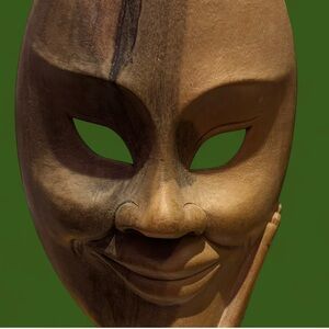 Handcrafted Wooden Theatre Mask -Made in Indonesia.